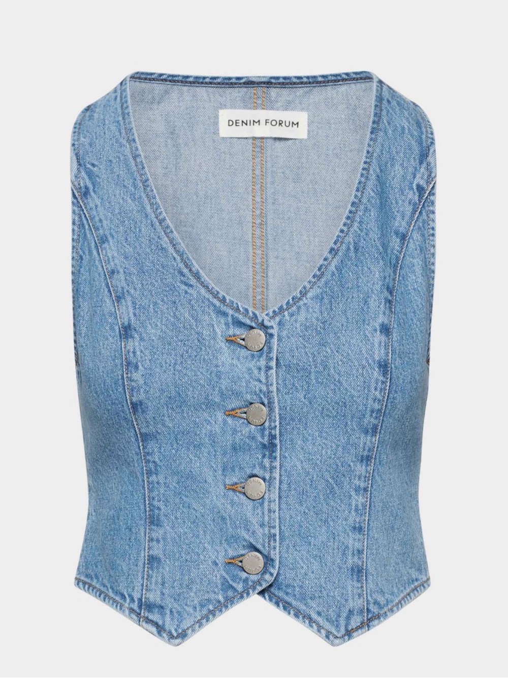 Aritzia 90s Mia Denim Forum Light Blue Denim Vest